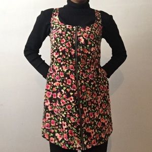 Black Dress with Orange Flowers